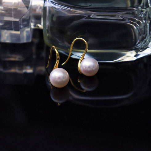 Freshwater White Pearl & Classic Hook Earrings - House Of Pearls